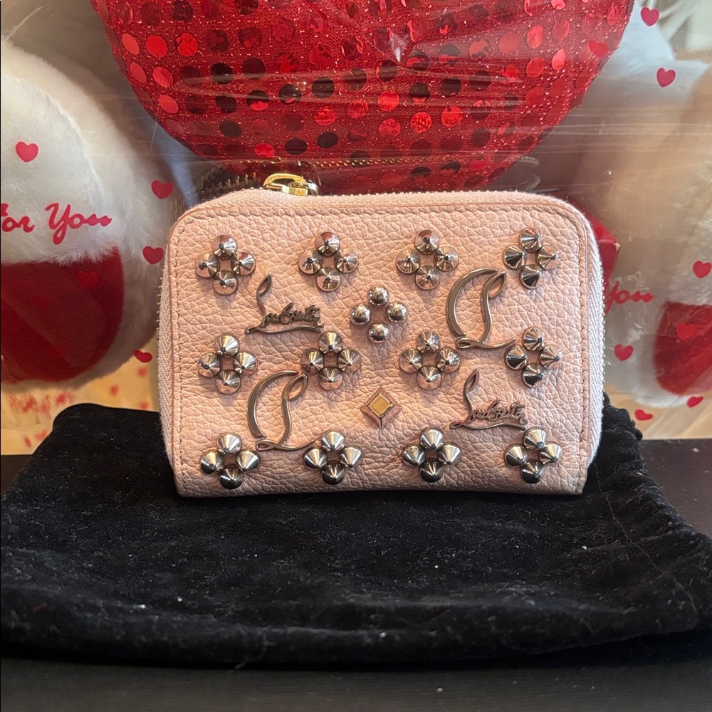 EUC Christian Louboutin Panettone Compact Pink Wallet